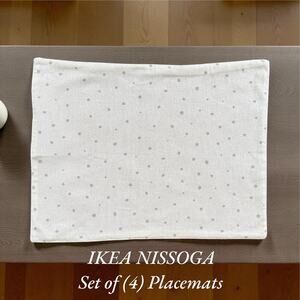 IKEA NISSOGA Gray & White Reversible Placemats 17 ¾x13 ¾ " Set of (4)